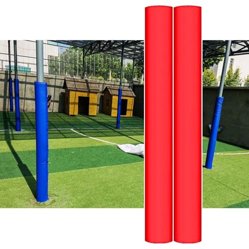 SXEVZOO Runde Stangenpolster 2er-Pack 71 Zoll, Wasserdichter Schaumstoff Umwickelbare Basketball-Polster, Für Outdoor-/Hallenplätze, Garagen, Kellerstangenabdeckung(Red,16cm/6.3" Pole) von SXEVZOO