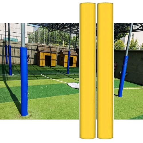 SXEVZOO Runde Stangenpolster 2er-Pack 71 Zoll, Wasserdichter Schaumstoff Umwickelbare Basketball-Polster, Für Outdoor-/Hallenplätze, Garagen, Kellerstangenabdeckung(Yellow,12cm/4.7" Pole) von SXEVZOO