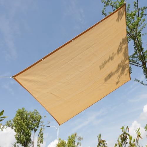 SXEVZOO Schattiernetz Draußen Sonnensegel Verschiedene Größen Schattentuch 2x4m/3.5x4.5m/4x5m/4.5x5.5m HDPE Sonnenblocker-Gewebe 95% UV Schutz (Color : Beige, Size : 2x4.5m) von SXEVZOO