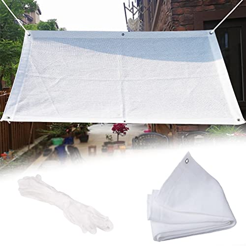 SXEVZOO Schattierungsnetz Verschiedene Größen Schattentuch 1.5x2.3m 2.5x3.5m 4x5.5m HDPE Sonnensegel Reissfest Mehrzweck Draußen Schattennetz (Color : White, Size : 2x3.3m) von SXEVZOO
