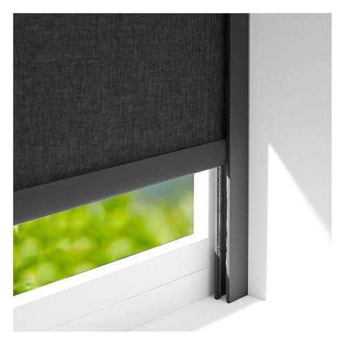 SXEVZOO Schwarz Weiß Grau Seitenfenster-Lichtblocker, 2er-Pack Aluminium Lichtblockierende Seitenschienen Für Jalousien/Rollos(Black 2pcs,105cm) von SXEVZOO