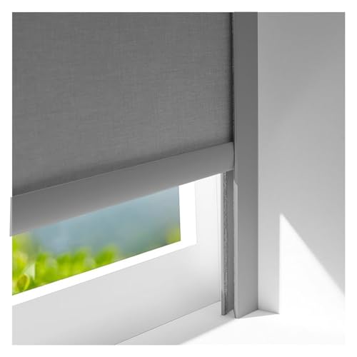 SXEVZOO Schwarz Weiß Grau Seitenfenster-Lichtblocker, 2er-Pack Aluminium Lichtblockierende Seitenschienen Für Jalousien/Rollos(Gray 2pcs,50cm) von SXEVZOO