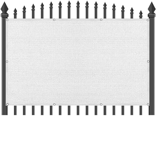 SXEVZOO Zaun Sichtschutz Abdeckung HDPE Balkonverkleidung Höhe 65cm/75cm/85cm Draußen Geländer Windschutz Netz Stoff für Terrasse Garten Veranda (Color : White, Size : 85x550cm) von SXEVZOO