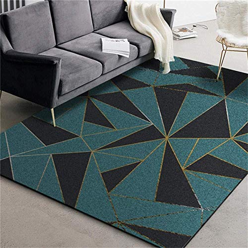 SXGCH Schlafzimmer Teppich Bereich Teppich Mode Geometrische Teppich Grün Grau Dreieck Badezimmer Matte Decke Matte-120 * 160CM von SXGCH