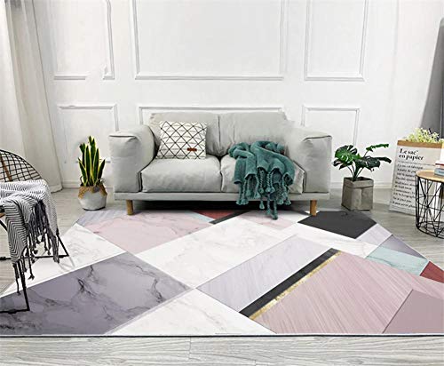 SXGCH Teppich Durabe Teppich Wohnzimmer Arbeitszimmer Teppich groß hitzebeständig weiches schwarz-weißes graues Marmormuster -120 * 160CM von SXGCH