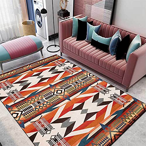 SXGCH Teppich Teppich, Orange, Gelb, Blau, Pop-Muster, Geometrie-Teppich, für Schlafzimmer, Nachttisch, Wohnzimmer, Küche, Boden, rutschfeste, waschbare Teppiche, 160 * 230 cm von SXGCH