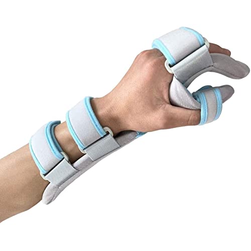 SXHMSAL Hand Splint Unterstützung, Anti-Spastik Finger Splint Stroke Rehabilitation Ausrüstung, Einstellbare Finger Orthoticsfor Stroke/Hemiplegia & Traumaticbrain Injury 914,Left,M von SXHMSAL