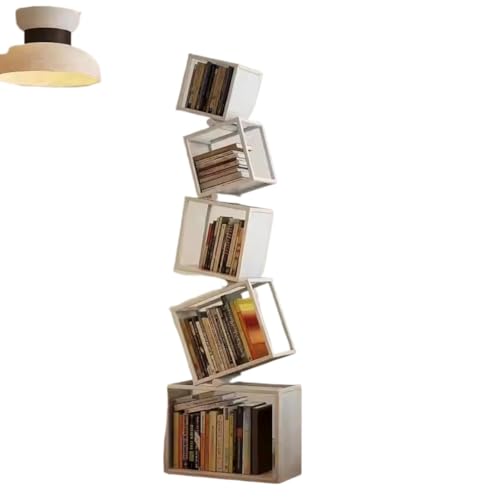 Exhibition Stand5 Tier Vertical Metal Bookshelf Tower Organizer for Living Room and Bedroom Storage Black(Black) von SXJY