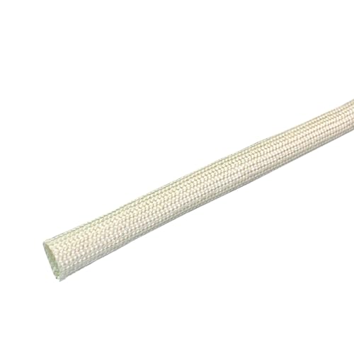 Kabelführungsrohr, 10 Meter Fiberglas-Hitzeschildhülle, Isoliergeflechtschlauch 600 °C Hochtemperatur-Glasfaserrohr Fiberglasschlauch(White,10mm) von SXJY