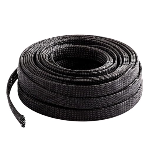 Kabelschlauch, 10 m, 3 mm bis 82, schwarz, isolierter Geflechtschlauch, dicht, aus PET-Draht, erweiterbarer, flammhemmendes Nylon-Geflechtrohr(32mm) von SXJY