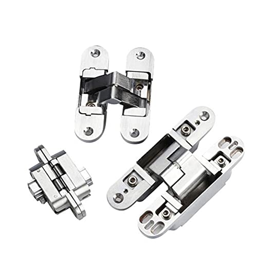 Sanft schließende Schranktürscharniere, 2 Stück, 180 Grad, verdecktes Kreuz, Zinklegierung, unsichtbares Scharnier, passend für Tormöbel, Hardware-Set (Farbe: links - 95 x 23) (rechts x 30 x 110) von SXJY