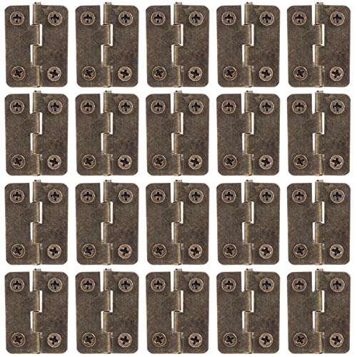 Sanft schließende Schranktürscharniere, 20 Stück, Mini-Scharnierzubehör, Küchenschrank für Schränke, Edelstahl, Trockengestell, kleine dekorative Schublade, Eisen (Bronze) von SXJY