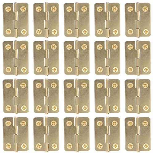 Sanft schließende Schranktürscharniere, 20 Stück, Mini-Scharnierzubehör, Küchenschrank für Schränke, Edelstahl, Trockengestell, kleine dekorative Schublade, Eisen (gelb) von SXJY