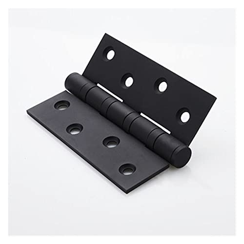 Schranktürscharniere mit sanfter Schließung, 2 Stück, Edelstahl 304, 10, cm, flach, offen, dicke Holztür, Falttür, Badezimmertür, Lotusblatt, schwarzes Scharnier von SXJY