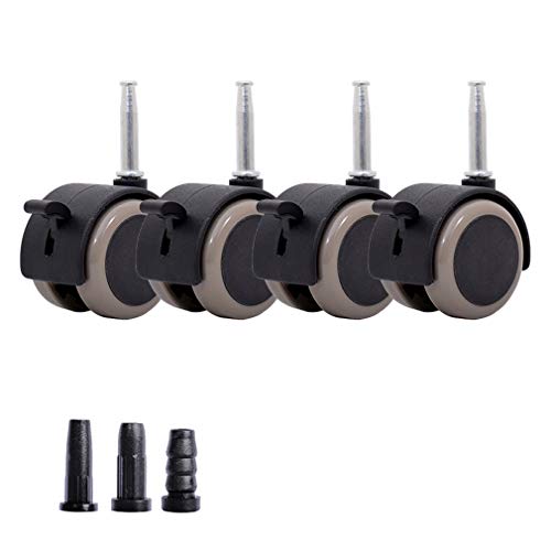 Stuhlrollen Lenkrollen 4er Set Gummi mit Bremse für Möbel 2" Zubehör für 120 kg Doppelrad Leise Metallkolbenstange M8 x 38 mm und Tasche Stuhlrollen Lenkrollen 4er Set Gummi mit Bremse für Möbel 2" Zubehör für 120 kg Doppelrad Leise Metallkolbenstange M8 x 38 mm und Tasche von SXJY