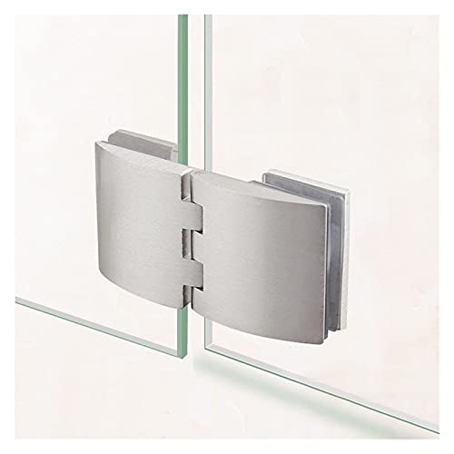 Weich schließende Schranktürscharniere, 2 Stück Glastürscharnier-Set, Zink-Legierung Duschscharnier, Türklammer (einschließlich Schrauben) (Color : Single Side, Klein)(Double Side Big) von SXJY