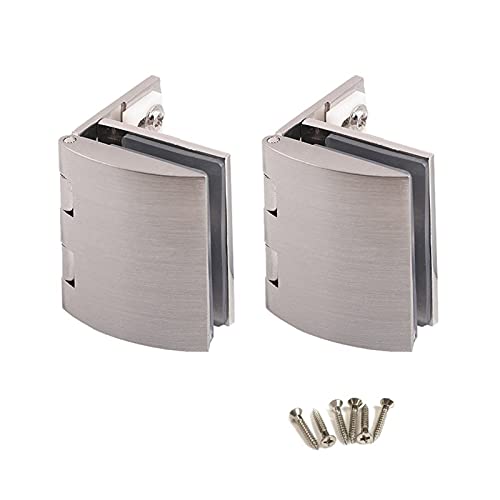 Weich schließende Schranktürscharniere, 2 Stück Glastürscharnier-Set, Zink-Legierung Duschscharnier, Türklammer (einschließlich Schrauben) (Color : Single Side, Klein)(Single Side S) von SXJY