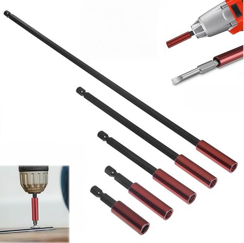 5-teiliges Set Bithalter Lang Magnetisch Extra Stark, mit 1/4-Zoll Sechskantschaft, Bit Bohrer Verlängerung Magnetisch, Halterung Magnetisch, Schlagschrauber Bit Adapter, Bithalter Akkuschrauber von SXKBYQ