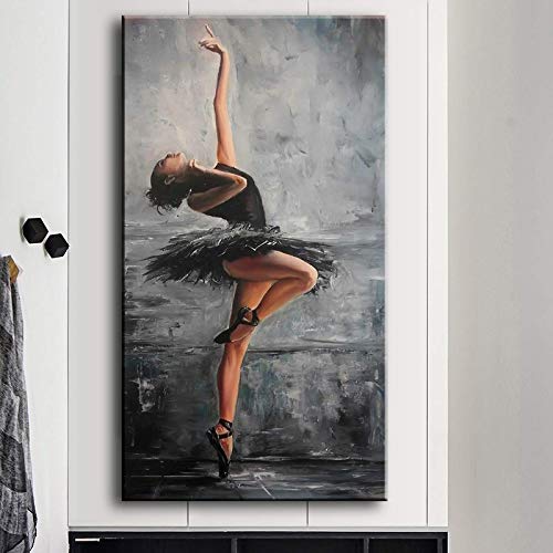 Elegante Figur Kunst Ballett Tänzerin Leinwand Malerei Moderne Wandkunst Poster Drucke Wandbilder für Wohnzimmer Wohnkultur 70x140cm Rahmenlos von SXKJ