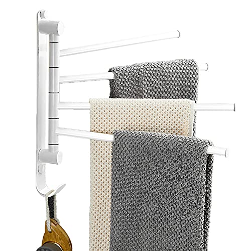 Handtuchstange, selbstklebend, Handtuchhalter, 4-armig, drehbar, ohne Bohren, komplett aus Kupfer, Wandhalterung für Badezimmer, Silber Handtuchstange, selbstklebend, Handtuchhalter, 4-armig, drehbar, ohne Bohren, komplett aus Kupfer, Wandhalterung für Badezimmer, Silber von SXKJ