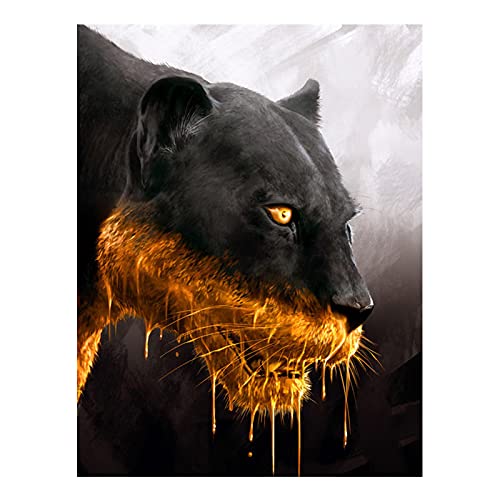 Mode Abstrakte Tier Leinwand Malerei Black Panther Poster Wandkunstdrucke für Wohnzimmer Schlafzimmer Dekoration Bilder 70x100cm Rahmenlos von SXKJ