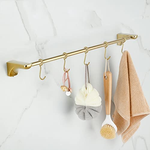 SXKJ Handtuchhalter Handtuchhalter, Für Badezimmer, Handtuchhalter Stangenstange Mit Haken, Stanzfreie Wandmontage Edelstahl Einzelstange Badezimmer Küche Lappenhakenleiste/Gold 40Cm 5 SXKJ Handtuchhalter Handtuchhalter, Für Badezimmer, Handtuchhalter Stangenstange Mit Haken, Stanzfreie Wandmontage Edelstahl Einzelstange Badezimmer Küche Lappenhakenleiste/Gold 40Cm 5 von SXKJ