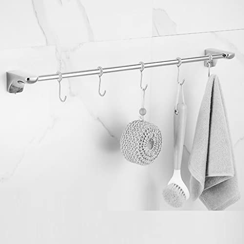 SXKJ Handtuchhalter Handtuchhalter, Für Badezimmer, Handtuchhalter Stangenstange Mit Haken, Stanzfreie Wandmontage Edelstahl Einzelstange Badezimmer Küche Lappenhakenleiste/Silber 40Cm5 SXKJ Handtuchhalter Handtuchhalter, Für Badezimmer, Handtuchhalter Stangenstange Mit Haken, Stanzfreie Wandmontage Edelstahl Einzelstange Badezimmer Küche Lappenhakenleiste/Silber 40Cm5 von SXKJ