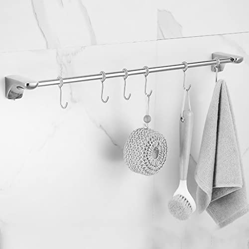 SXKJ Handtuchhalter Handtuchhalter, Für Badezimmer, Handtuchhalter Stangenstange Mit Haken, Stanzfreie Wandmontage Edelstahl Einzelstange Badezimmer Küche Lappenhakenleiste/Silber 50Cm6 SXKJ Handtuchhalter Handtuchhalter, Für Badezimmer, Handtuchhalter Stangenstange Mit Haken, Stanzfreie Wandmontage Edelstahl Einzelstange Badezimmer Küche Lappenhakenleiste/Silber 50Cm6 von SXKJ