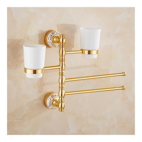 SXKJ Handtuchhalter Handtuchhalter, für Badezimmer, Wandmontierter Handtuchhalter, 360-Grad-Drehung Handtuchstangen, Home Storage Rack Badezimmer Organizer Hardware-Zubehör/1002G-2Cup-2 SXKJ Handtuchhalter Handtuchhalter, für Badezimmer, Wandmontierter Handtuchhalter, 360-Grad-Drehung Handtuchstangen, Home Storage Rack Badezimmer Organizer Hardware-Zubehör/1002G-2Cup-2 von SXKJ
