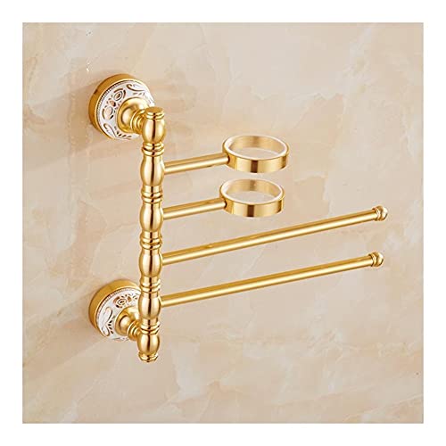 SXKJ Handtuchhalter Handtuchhalter, für Badezimmer, Wandmontierter Handtuchhalter, 360-Grad-Drehung Handtuchstangen, Home Storage Rack Badezimmer Organizer Hardware-Zubehör/2Bar/a von SXKJ
