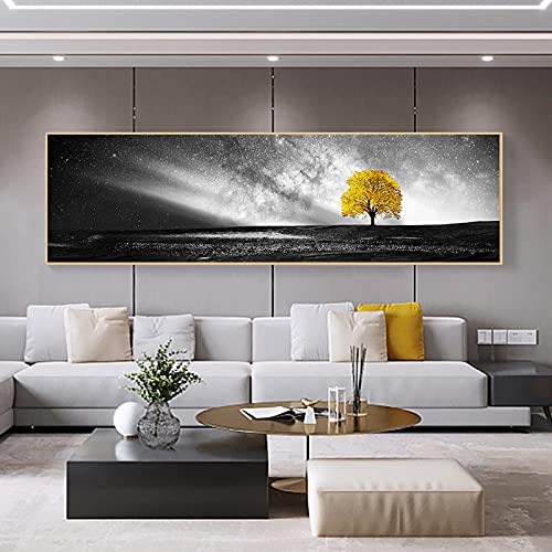 SXKJ Naturlandschaft Leinwand Posterdruck Gelber Baum Moderne Wohnkultur Wandkunst Malerei Wohnzimmer Dekoration Bild 50x200 cm Rahmenlos SXKJ Naturlandschaft Leinwand Posterdruck Gelber Baum Moderne Wohnkultur Wandkunst Malerei Wohnzimmer Dekoration Bild 50x200 cm Rahmenlos von SXKJ