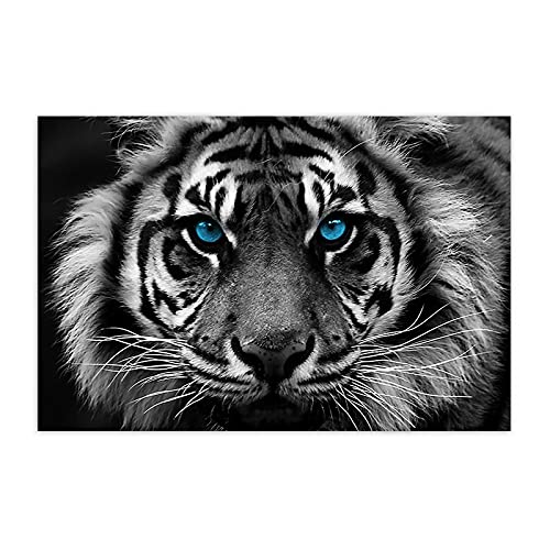 SXKJ Wohnkultur Tier Poster Tiger Grüne Augen Leinwand Malerei HD Print Tiger Bilder für Wohnzimmer Dekoration Schlafzimmer Wandbild 80x120cm Rahmenlos von SXKJ