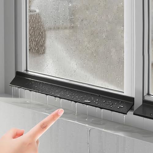 Schwarz Regenschutzleiste Aus Gummi Für Fenster Türen Biegbar, Selbstklebende Fenster-Abwehrleiste Gegen Regen, Schutz Vor Regenwasserrückstau von SXKJQER