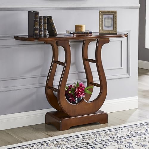 Schmaler Konsolentisch Holz im Landhausstil, Kommode Flur Schmal，Flur Regal Schmal für Wohnzimmer, Schlafzimmer, Braun(90x30x80cm/35x12x31in) von SXKLYRF