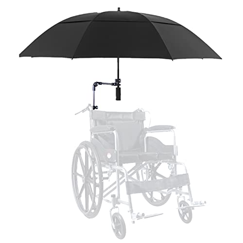 SXLIGHT Rollstuhl-Sonnenschirm-Markisen-Regenschirm, Sonnenschutz-Regenschutz, UV-beständiger Schutz, Elektrischer Rollstuhl-Überdachungs-Schirmständer Für Die Meisten Rollstühle, Schwarz von SXLIGHT
