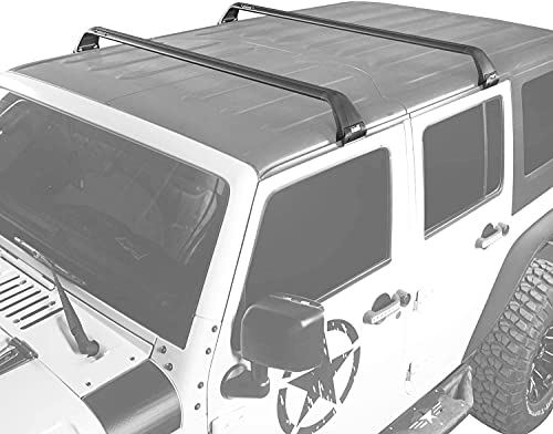2 Stück Dachträger Crossbar für Jeep Wrangler JK JL Unlimited 2007-2020, Aluminium Autodachträger Querträger Schlossstangen Fahrrad Dachträger Halterungsträger Tragfähigkeit Relingträger zubehör von SXLLKI