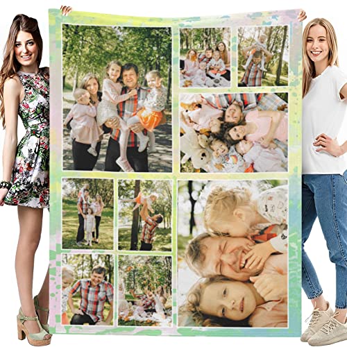 Personalisierte Decke Mit Foto - Worten Bild Collage Individuelle Decken - Super Weich Fotodecke Mit Eigenem Name - Personalisierte Decken mit Bildern für Vater, Mutter, Hunde, Freunde oder Liebhaber von SXLONG