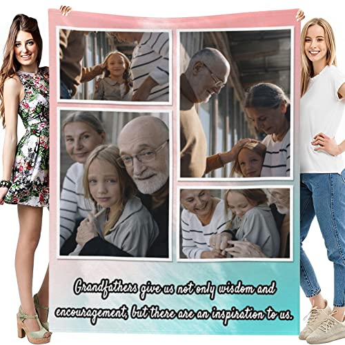 Personalisierte Decke Mit Foto - Worten Bild Collage Individuelle Decken - Super Weich Fotodecke Mit Eigenem Name - Personalisierte Decken mit Bildern für Vater, Mutter, Hunde, Freunde oder Liebhaber von SXLONG