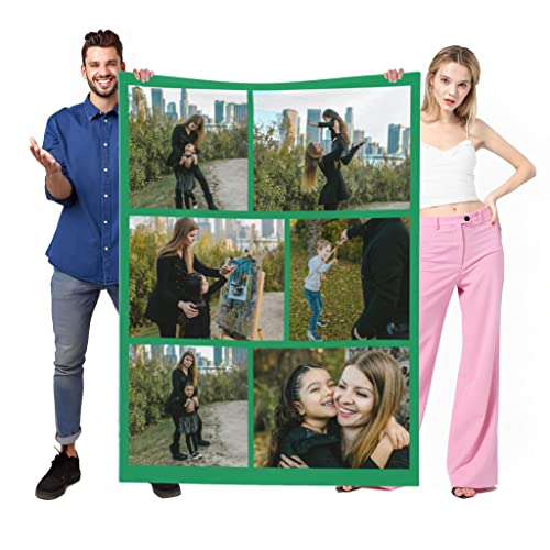 Personalisierte Decke mit Fototext – individuelles Foto, weiche Überwurfdecken für Kinder, Erwachsene, Mutter, Vater, Freunde, Liebhaber, Haustiere, personalisierte Geschenke, Geburtstag, Halloween, W von SXLONG