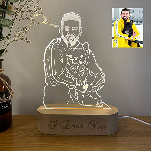 Personalisierte benutzerdefinierte Foto 3D Lampe, Foto Gravur benutzerdefinierte Text 3D Nachtlicht mit Ihrem eigenen Bild & Text, für Sie, Ihn, Hochzeitsideen, Geschenkidee, Paar, Jahrestag von SXLONG