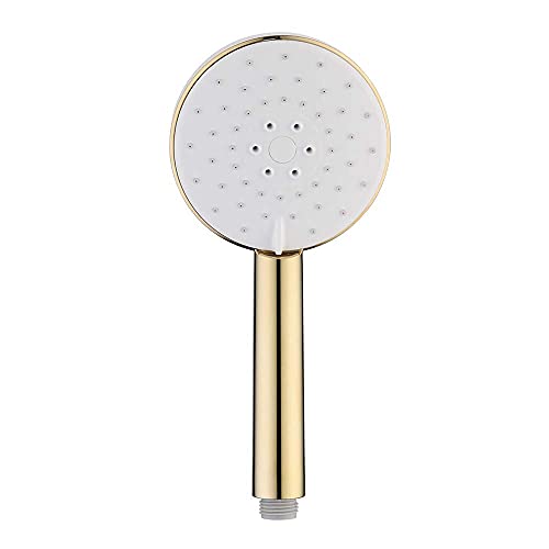 SXLSZ Duschkopf Hochdruck Handbrause mit 3 Strahlarten, Rund ABS Duschk?pfe Universal Duschbrause Wassersparend Druckerh?hend Brausekopf für Badezimmer, G1/2 Anschluss,Zirconium Gold von SXLSZ