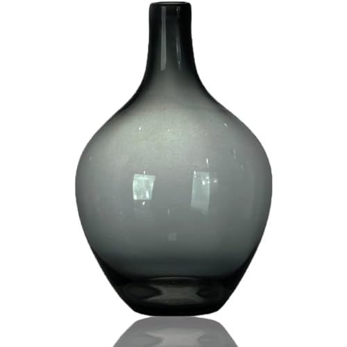SXLSZ Handmade Glasvasen,Gärballon Glasvase Für Pampasgras,Transparente Ballon Vase Für Moderne Wohnkultur,Bodenvase Indoor Dekoration (Nur Vase),Grau von SXLSZ