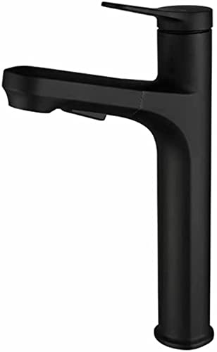 SXLSZ Wasserhahn Bad Ausziehbar Waschtischarmatur Hoch Waschtischarmatur mit Handbrause 2 Strahlarten Brause Waschbeckenarmatur Schwarz von SXLSZ