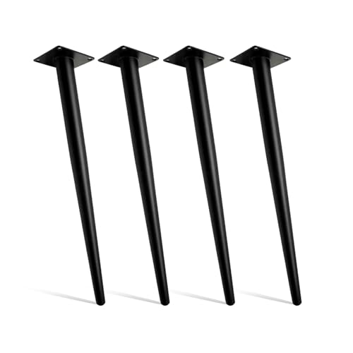 4er-Set verstellbare, 60 cm Lange, Schwarze Möbelbeine im industriellen Kegel-Stil für Tische, Bänke, Stühle und Kommoden – höhenverstellbare Schoner für die Moderne Inneneinrichtung von SXNFSX