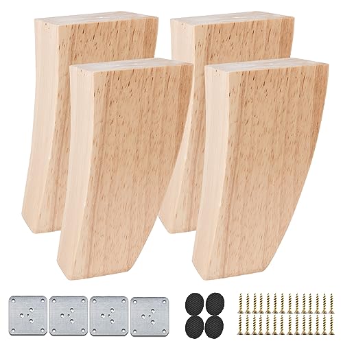 6 Zoll Holzmöbelbeine, 4er-Set, Mid-Century Modern, Massivholz, Lack, gebogen, pyramidenförmig, quadratisch, DIY-Ersatzfüße für Sofa, Couch, Sessel, Bett, Liege, Riser, Möbelzubehör, Home D 6 Zoll Holzmöbelbeine, 4er-Set, Mid-Century Modern, Massivholz, Lack, gebogen, pyramidenförmig, quadratisch, DIY-Ersatzfüße für Sofa, Couch, Sessel, Bett, Liege, Riser, Möbelzubehör, Home D von SXNFSX