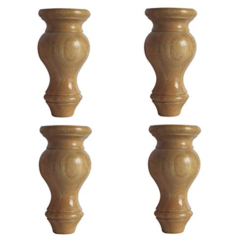 Ersatz-Set für Sofafüße aus Massivholz, 4er-Pack mit Montageplatten und Schrauben, Möbelbeine aus Holz für Bett, Schrank, Couch, Stuhl, Hocker, (15 cm) von SXNFSX
