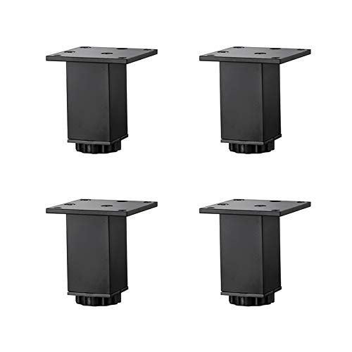 Höhenverstellbare Möbelbeine aus Aluminiumlegierung für quadratische Sofas, Couchtische und Badezimmerschränke, Mattschwarz, 5 40 cm, Stütze mit Schrauben, 4er-Set (8 cm/3,1 Zoll) von SXNFSX