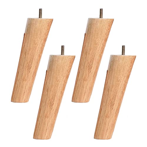 Moderne Möbelbeine aus Holz, 4 Ersatzfüße mit vorgebohrten M10-Schraubenlöchern, ideal für Sofas, Schränke, Sessel, Betten und Tische (Farbe: Neigung, Größe: 30 cm) von SXNFSX