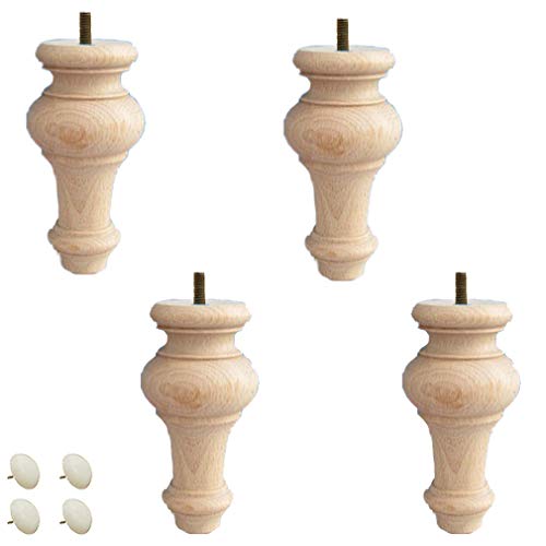 Möbelbeine aus Massivholz, 4er-Set, unbehandelte Buchenholzfüße für Bett, Couch, Stuhl, Ottomane, Tisch, TV-Ständer, Zweisitzer, Kommode, rundes Holzsofa mit Bolzenmontage M8, 8 mm, Hartholz, Ca Möbelbeine aus Massivholz, 4er-Set, unbehandelte Buchenholzfüße für Bett, Couch, Stuhl, Ottomane, Tisch, TV-Ständer, Zweisitzer, Kommode, rundes Holzsofa mit Bolzenmontage M8, 8 mm, Hartholz, Ca von SXNFSX