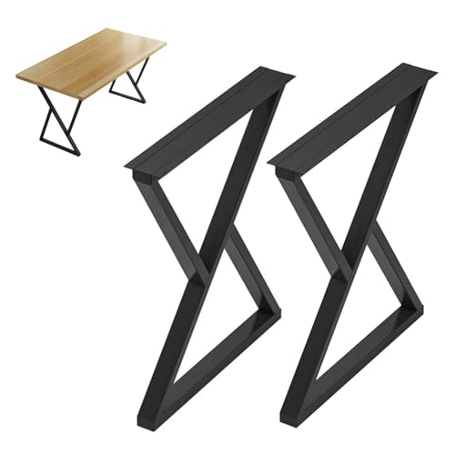 Möbelbeine aus Metall, 2er-Set, robuste Tischbeine für Esstisch, Beistelltisch, Schreibtisch und Stühle, Vierkantrohr-Design, 4 x 2 cm, schwarzes Finish, 40 x 80 cm von SXNFSX